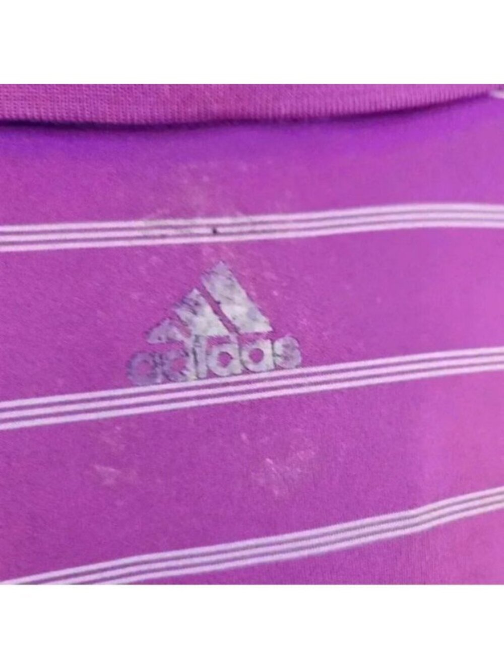 ADIDAS GOLF PURE MOTION MENS POLO SHIRT Size M Purple STRIPED - Picture 5 of 7